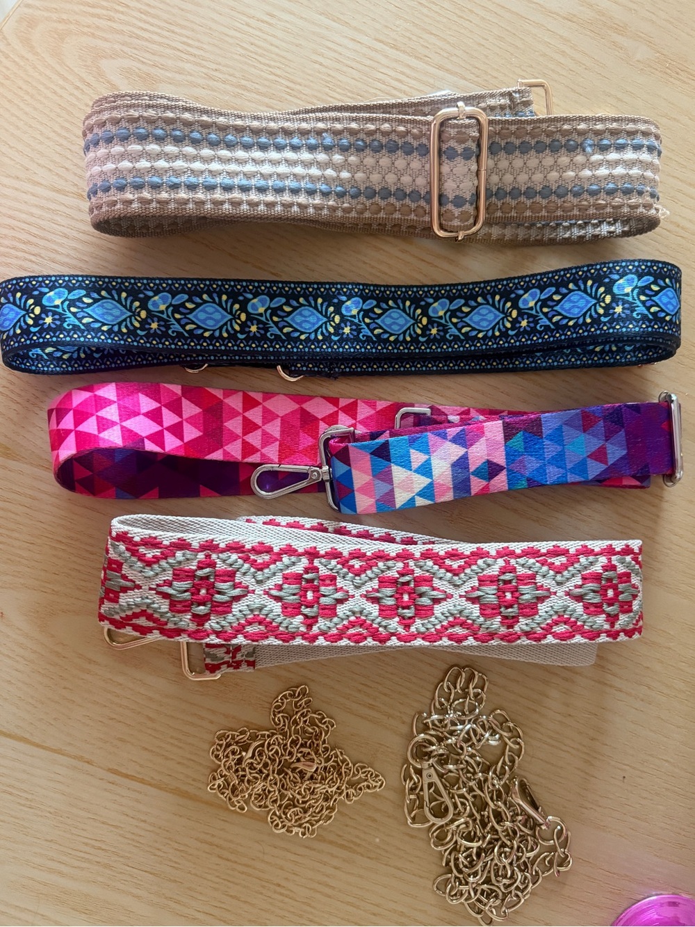 Adjustable Multicolor Crossbody  Straps - Pink, Blue, Navy, Beige, Red